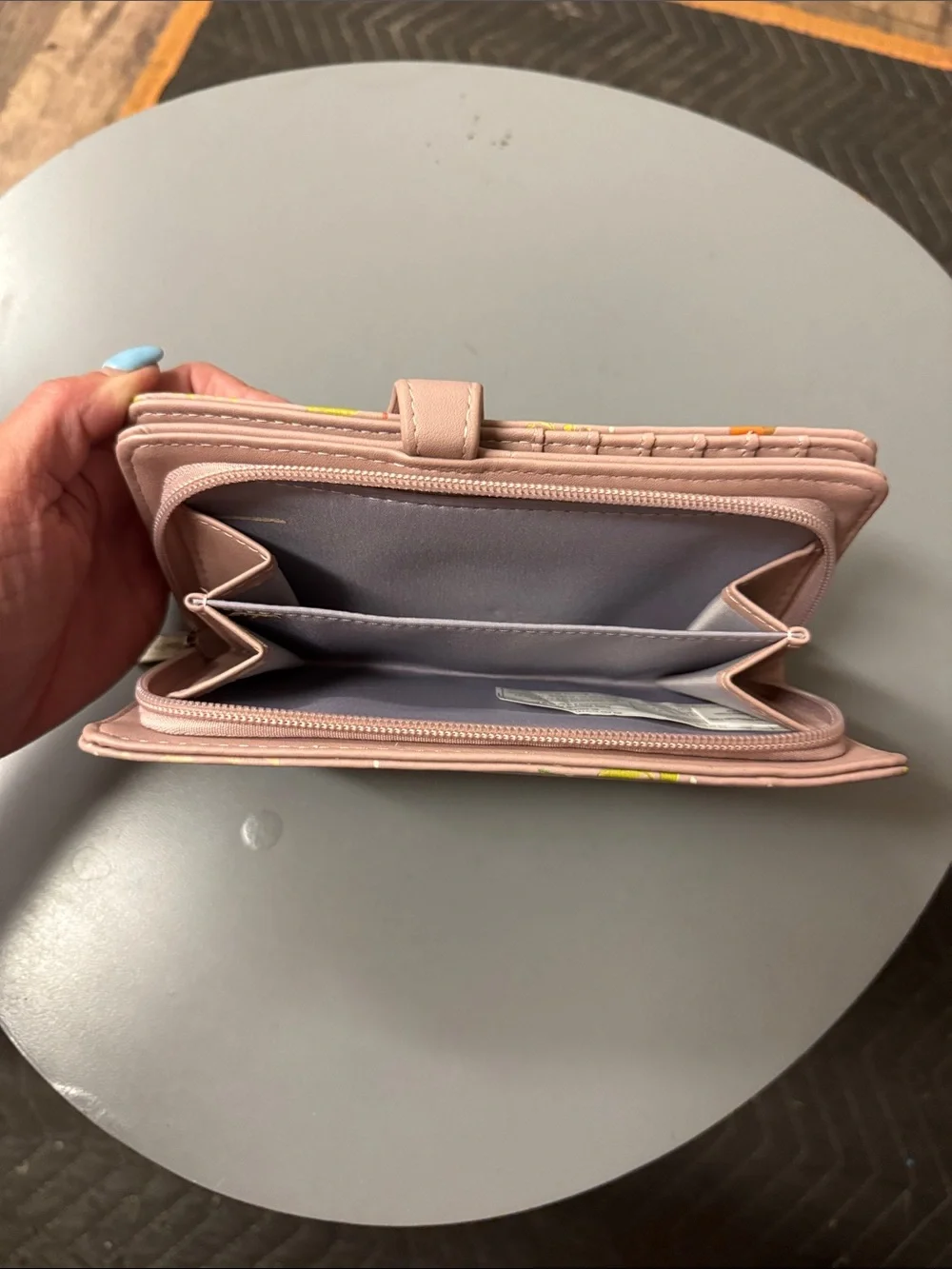 SHAG WEAR Rabbit & Deer Print Large Zipper Wallet - Pale Pink